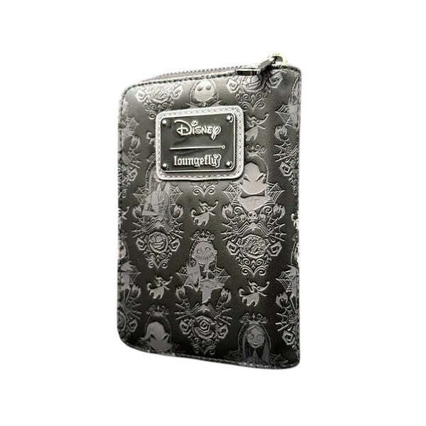 Disney Loungefly wallet with The Nightmare Before Christmas embossing on a white background
