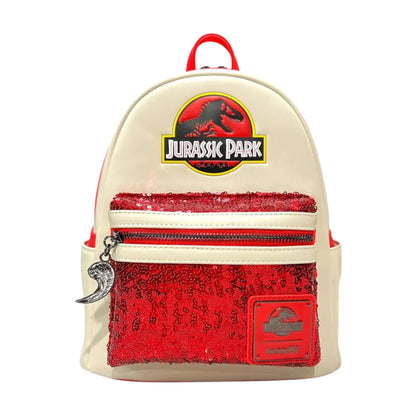 Loungefly Jurassic Park Red Sequin Mini Backpack