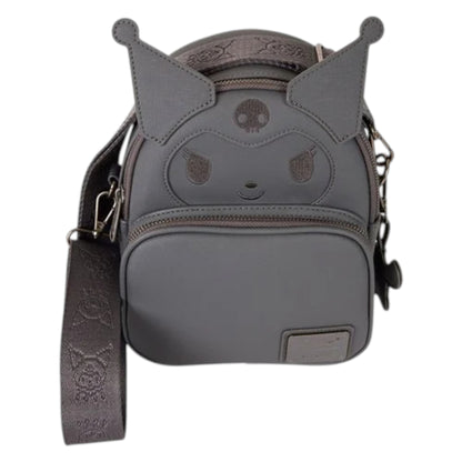 Gray Kuromi character-shaped bag with ears on a white background