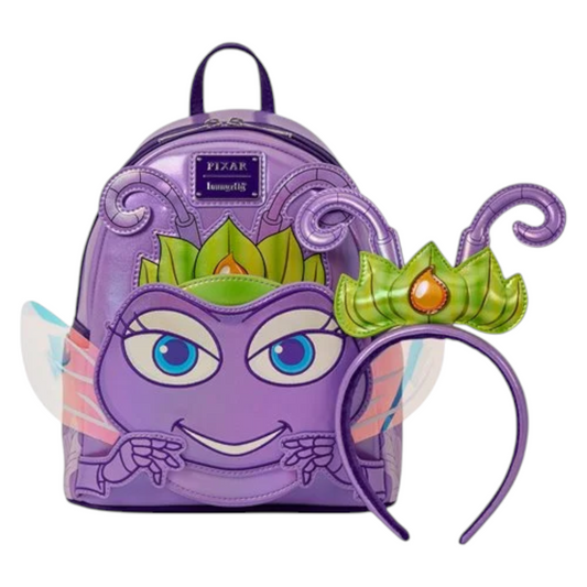 Loungefly New A Bug's Life Princess Atta Cosplay Mini Backpack with Ear Headband