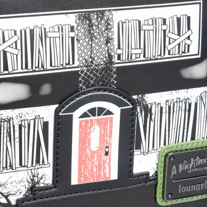 A Nightmare on Elm Street Freddy Mini Backpack with a front door illustration and 'A Nightmare on Elm Street' branding.