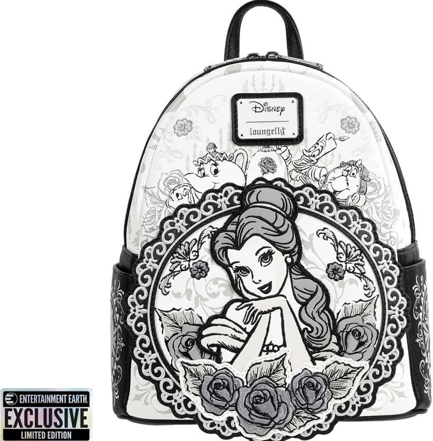 Beauty and the Beast Belle Sketch Mini Backpack with Disney character design featuring Belle from 'Beauty and the Beast' on a white background