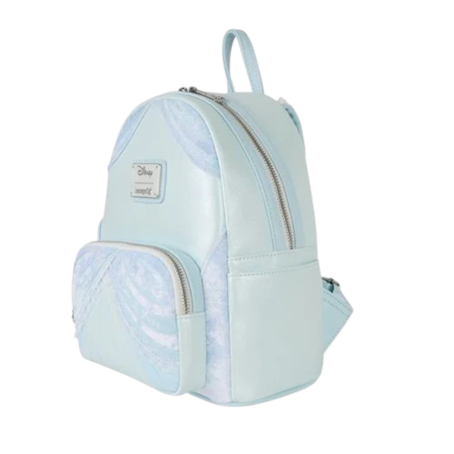 Light blue Cinderella Mini Backpack  with a visible brand label on a white background
