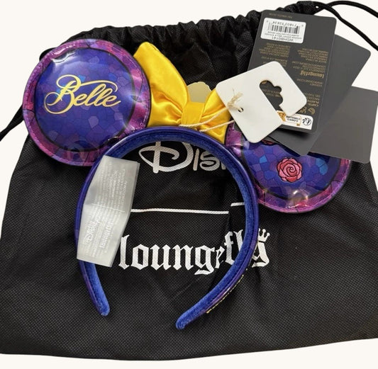Loungefly Disney Beauty And The Beast Belle Stained Glass Ears Headband LE 1100