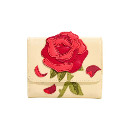 Loungefly Vault Disney Beauty and the Beast Enchanted Rose Shimmer Mini Backpack & Wallet Set