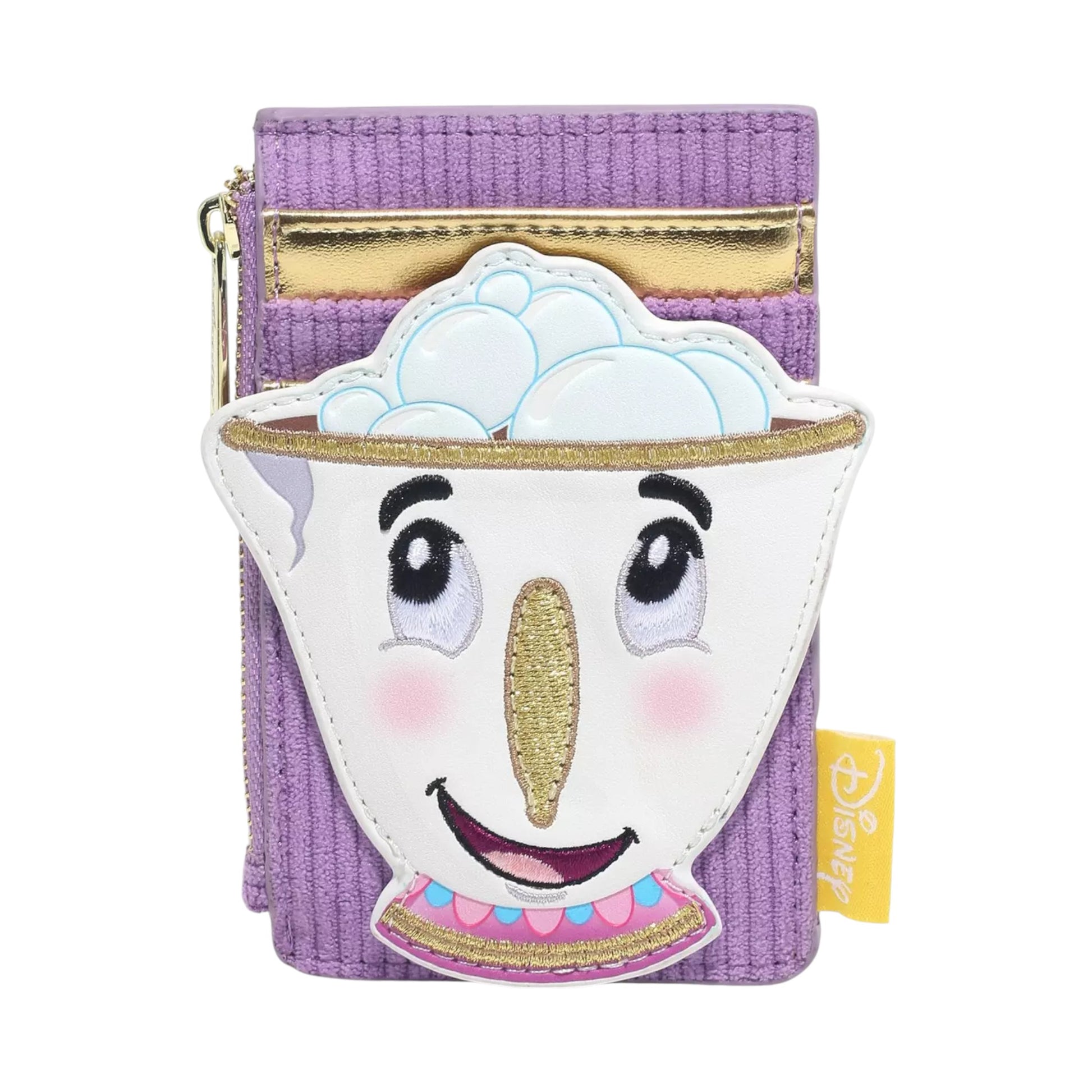 Purple cardholder wallet with Chip  character face on a white background