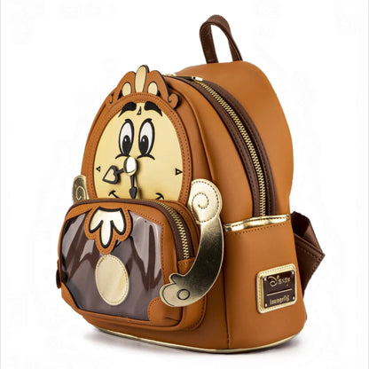 Loungefly Vault LACC 2021 Disney Beauty And The Beast Cogsworth Cosplay Mini Backpack & Wallet Set