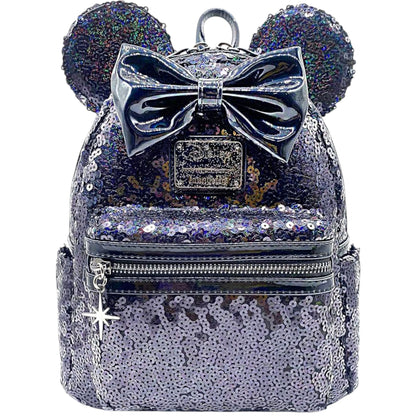 Loungefly Vault Disney Celestial Dreams Black Holographic Sequin Minnie Mini Backpack