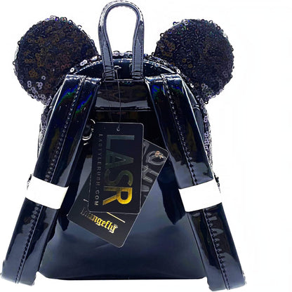 Loungefly Vault Disney Celestial Dreams Black Holographic Sequin Minnie Mini Backpack