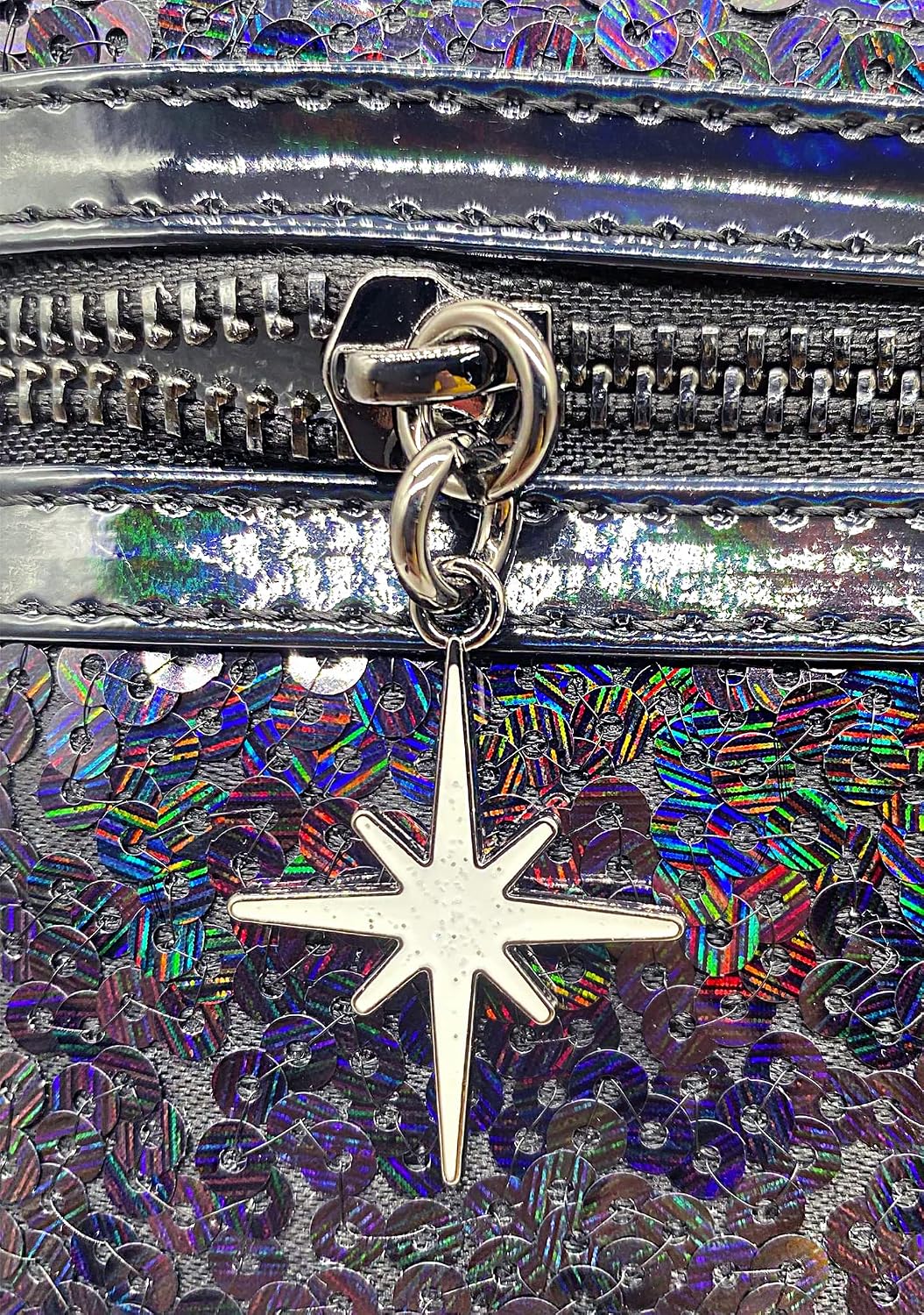 Loungefly Vault Disney Celestial Dreams Black Holographic Sequin Minnie Mini Backpack