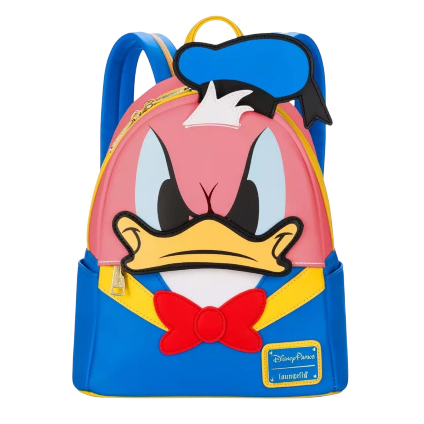 Backpack with Donald Duck Color Changing character face on a white background