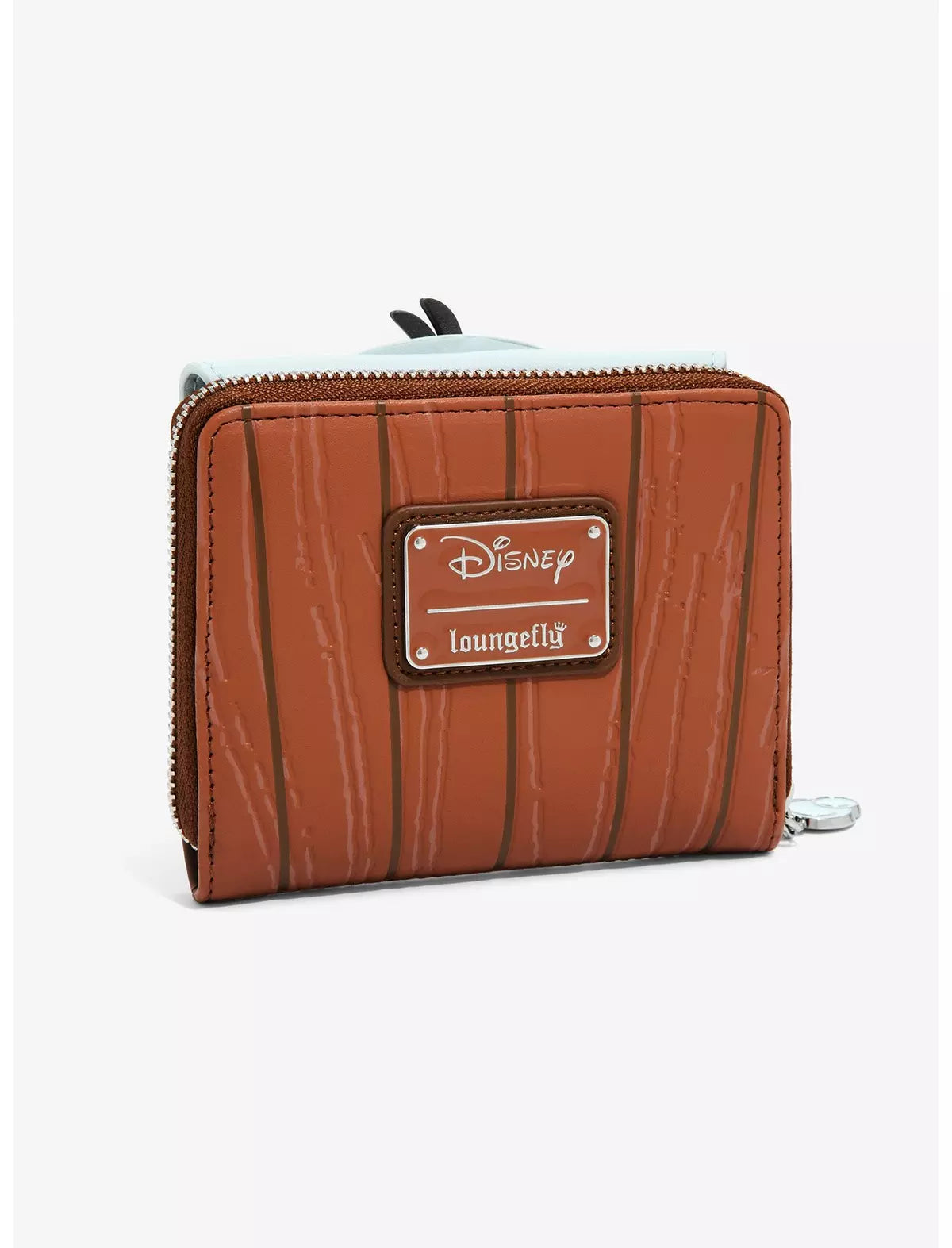 Back of Loungefly Disney Dumbo Bath Small Zip Wallet with Disney Loungefly a white background