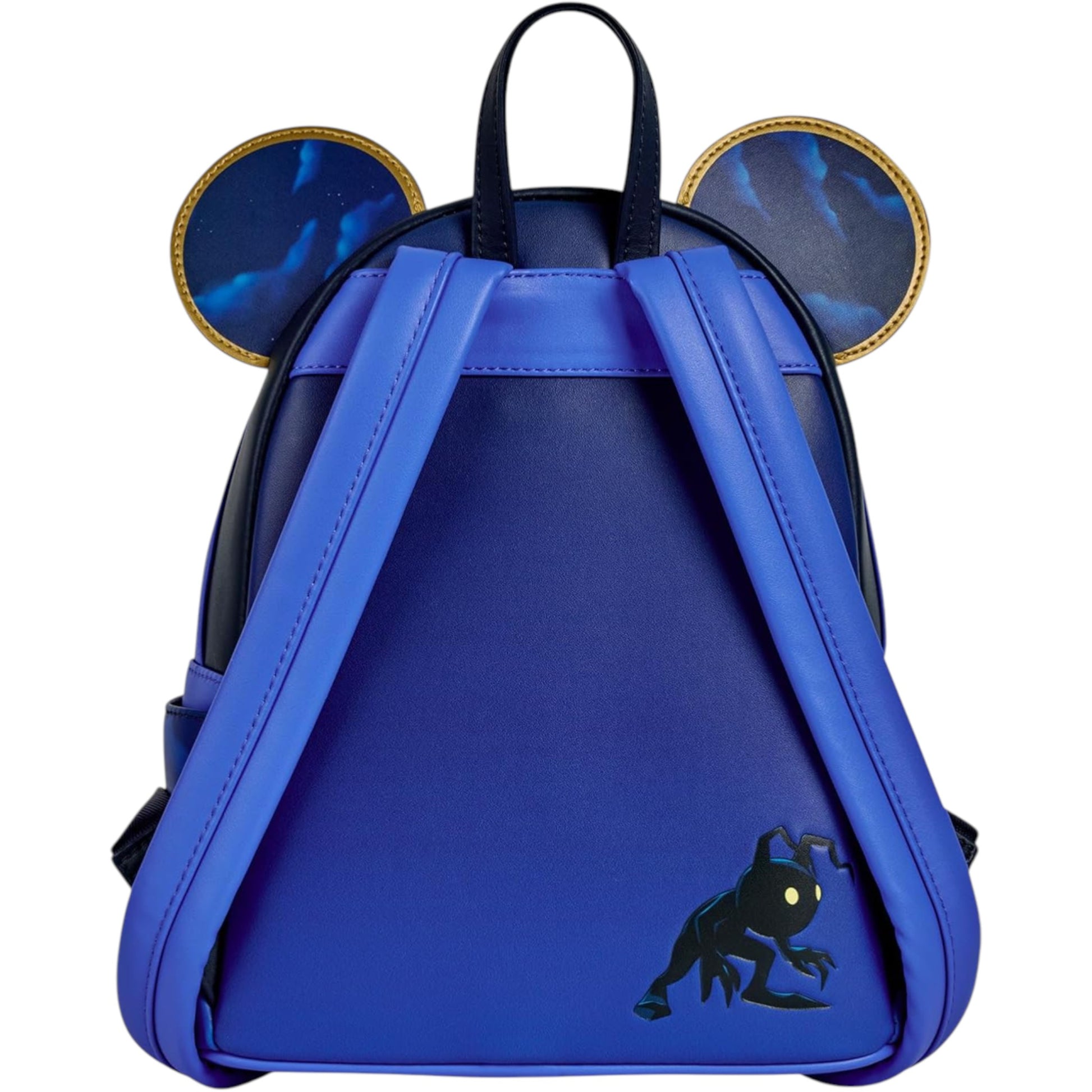 Blue Kingdom Hearts Mickey Mini Backpack with cartoon character design on a white background