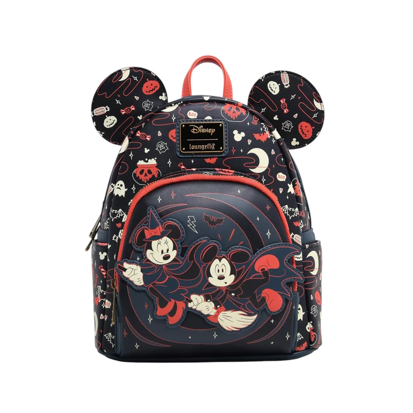 Loungefly Vault Disney Mickey & Minnie Halloween Ears Glow-in-the-Dark Mini Backpack & Wallet Set
