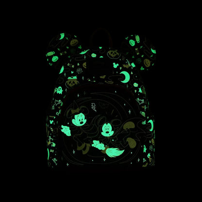 Loungefly Vault Disney Mickey & Minnie Halloween Ears Glow-in-the-Dark Mini Backpack & Wallet Set