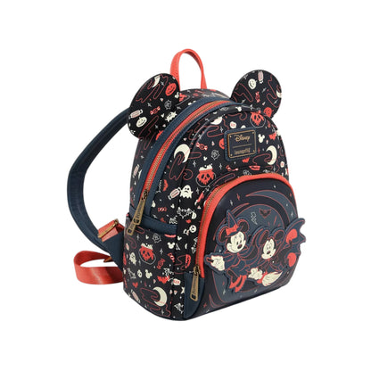 Loungefly Vault Disney Mickey & Minnie Halloween Ears Glow-in-the-Dark Mini Backpack & Wallet Set