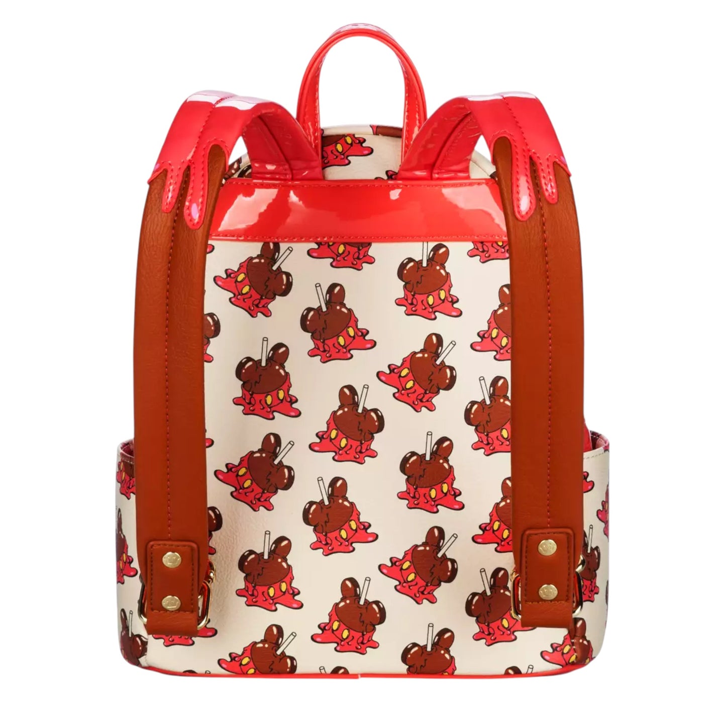 Backpack with Candy Apple Mickey Mouse character pattern on a white background