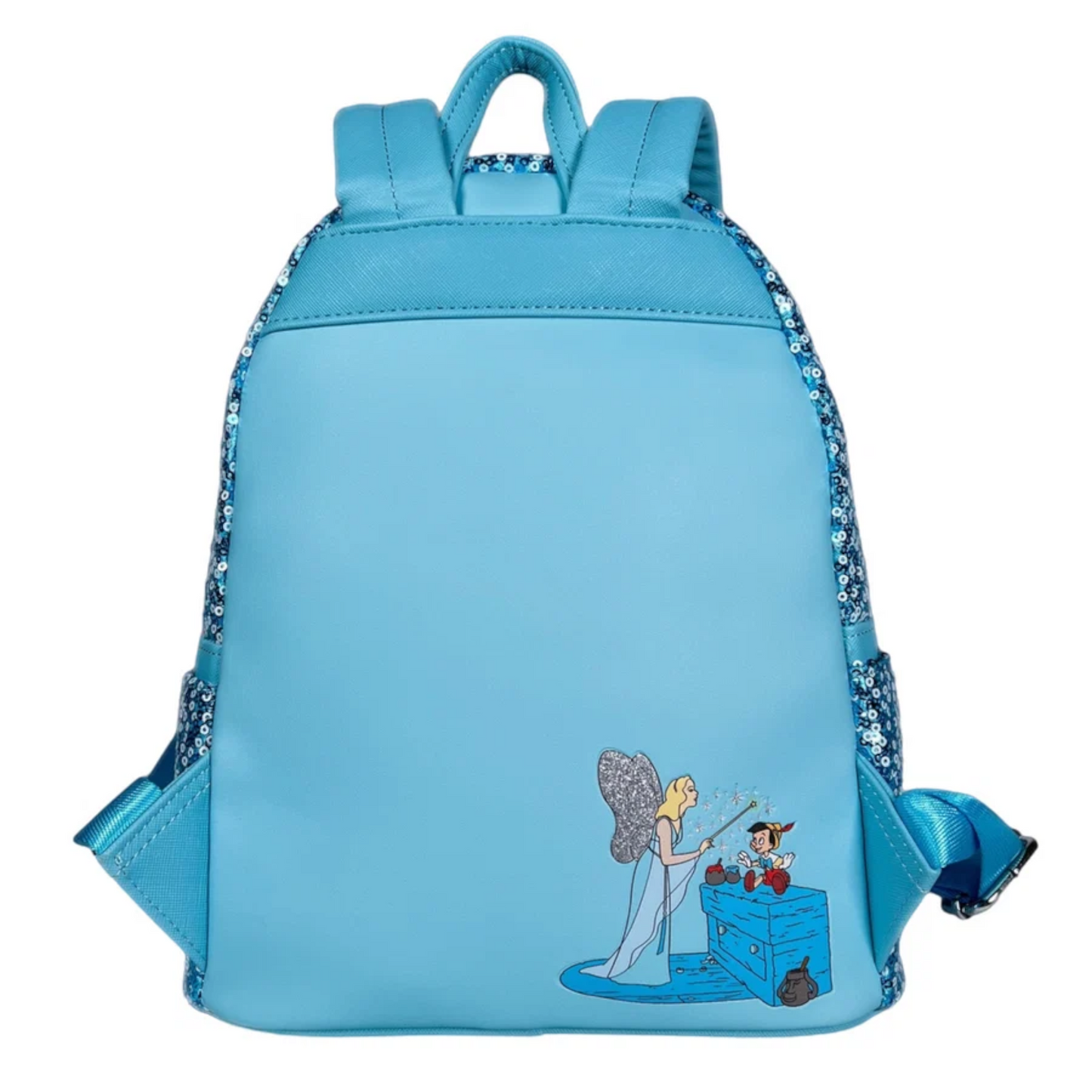Loungefly Vault Disney Pinocchio Blue Fairy Sequin Mini Backpack