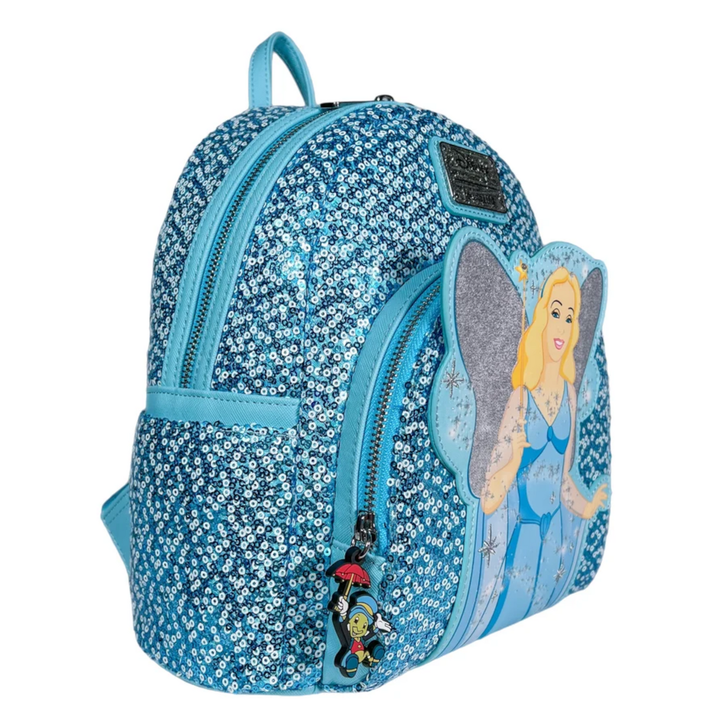 Loungefly Vault Disney Pinocchio Blue Fairy Sequin Mini Backpack