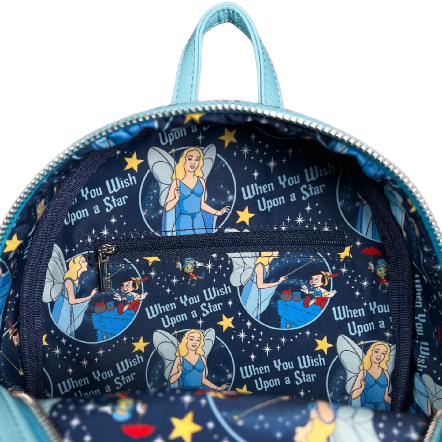 Loungefly Vault Disney Pinocchio Blue Fairy Sequin Mini Backpack