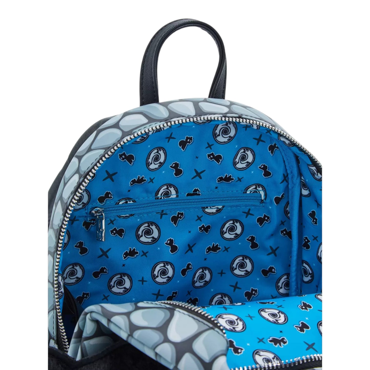 Blue Brave Bear Brothers Mini Backpack with black pattern on a white background
