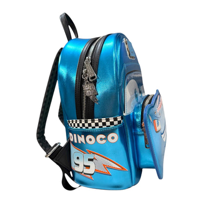 Loungefly Vault Disney Pixar Cars Metallic Dinoco Lightning McQueen Cosplay Mini Backpack