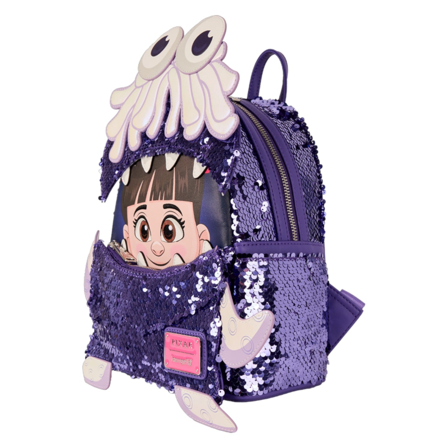 Loungefly Disney Pixar Monsters Inc. Boo Costume Sequin Mini Backpack
