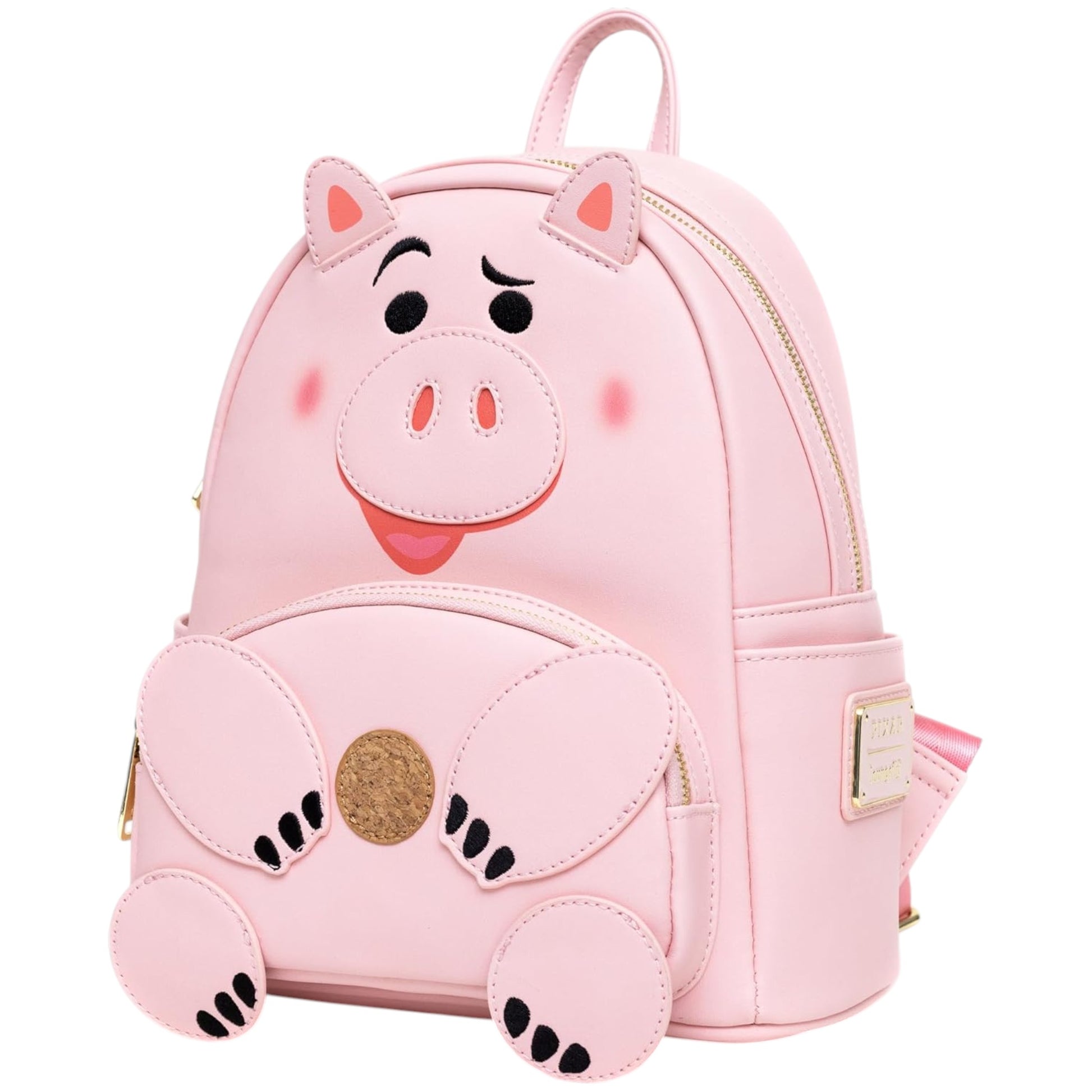 Pink Pink Loungefly Disney Pixar Toy Story Hamm Cosplay Mini Backpack  on a white background