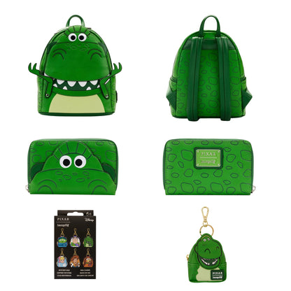 Loungefly Vault Disney Pixar Toy Story Rex Cosplay Mini Backpack, Wallet & Bag Charm Set