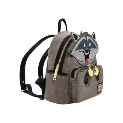 Backpack with a Pocahontas Meeko character face on a white background