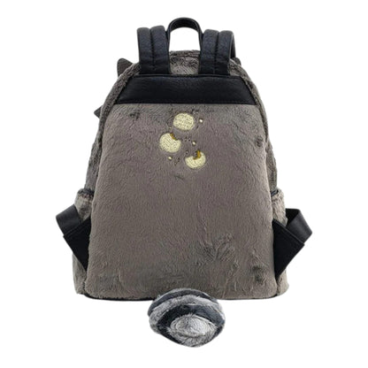 black fuzzy mini backpack Loungefly Vault Disney Pocahontas Meeko Fuzzy Mini Backpack – The Bag Dude