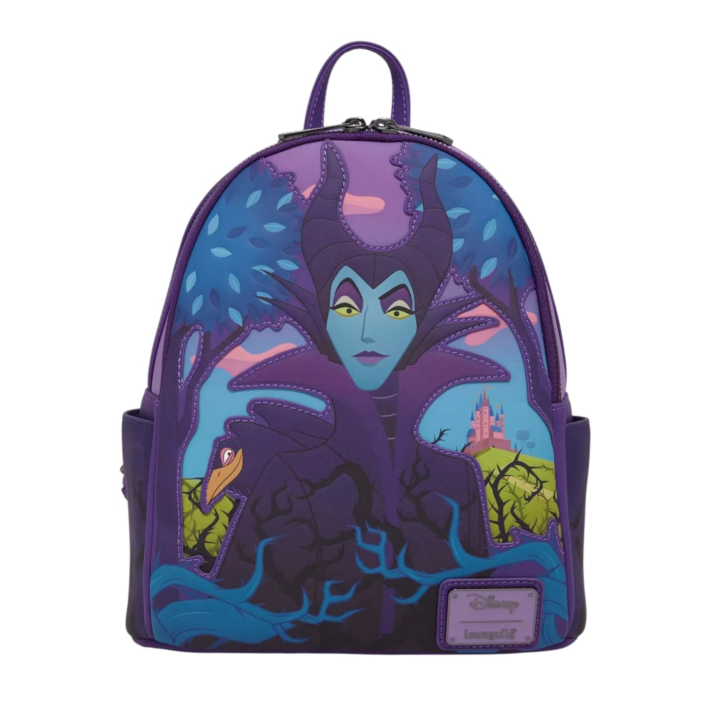 Backpack with Maleficent and Diablo design on a white background