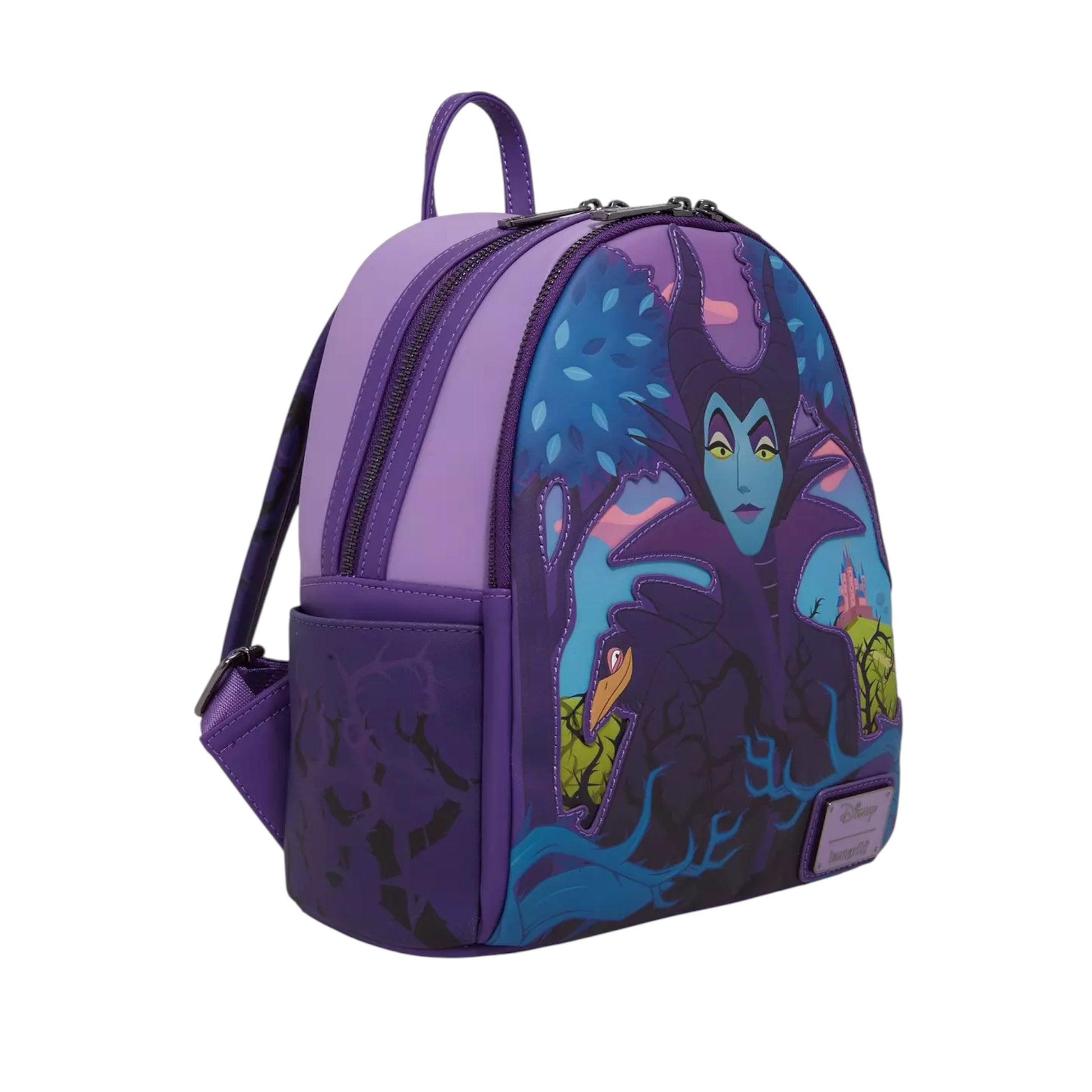 Backpack with Maleficent and Diablo  character design on a white background