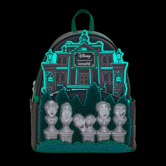 Loungefly Vault Disney The Haunted Mansion Singing Busts Glow Lenticular Mini Backpack
