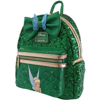 Loungefly Vault Disney Tinker Bell Emerald Green Sequin Mini Backpack