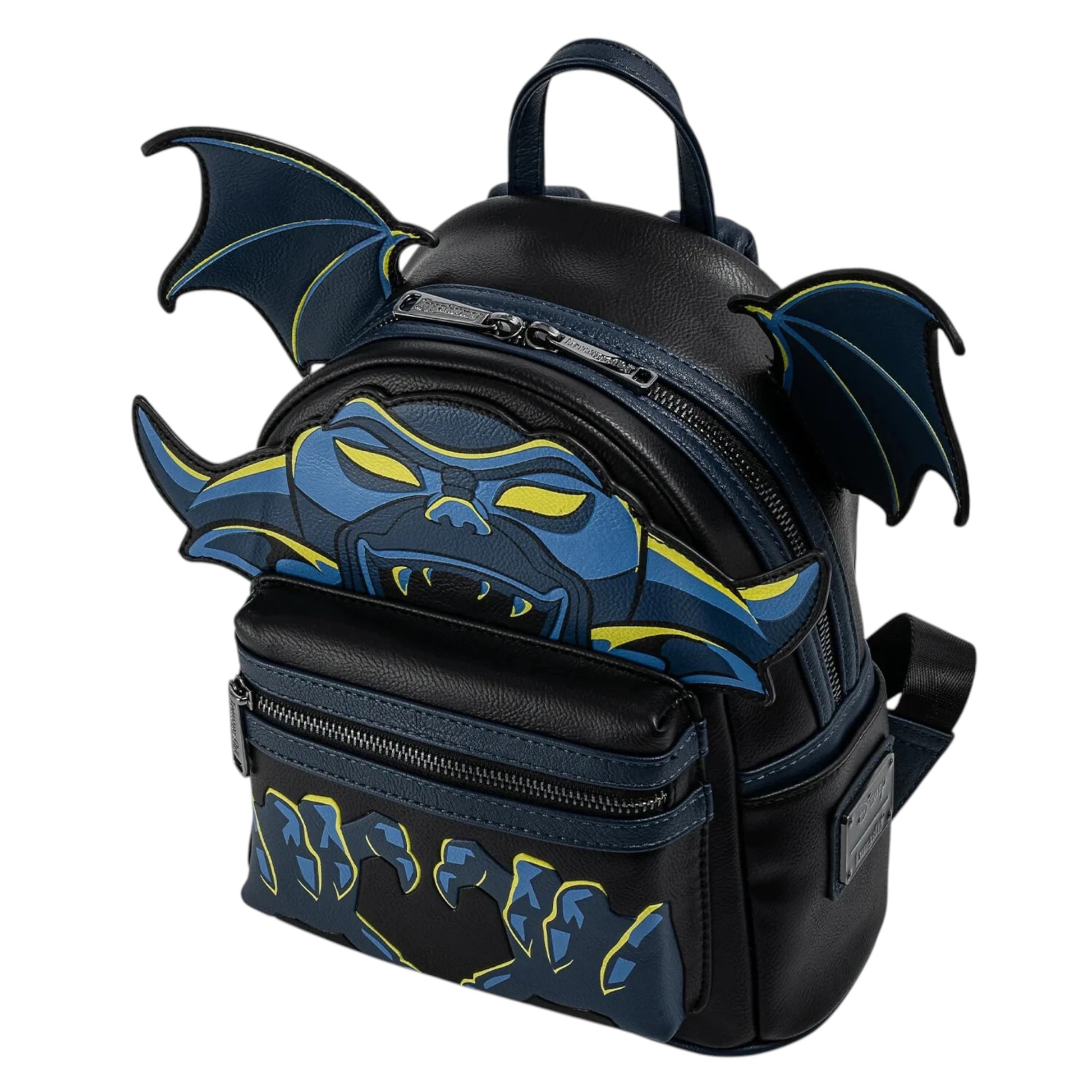 BlackLoungefly Disney Villains Chernabog Cosplay Mini Backpack with Chernabog character face, wings, and fingernails on a white background