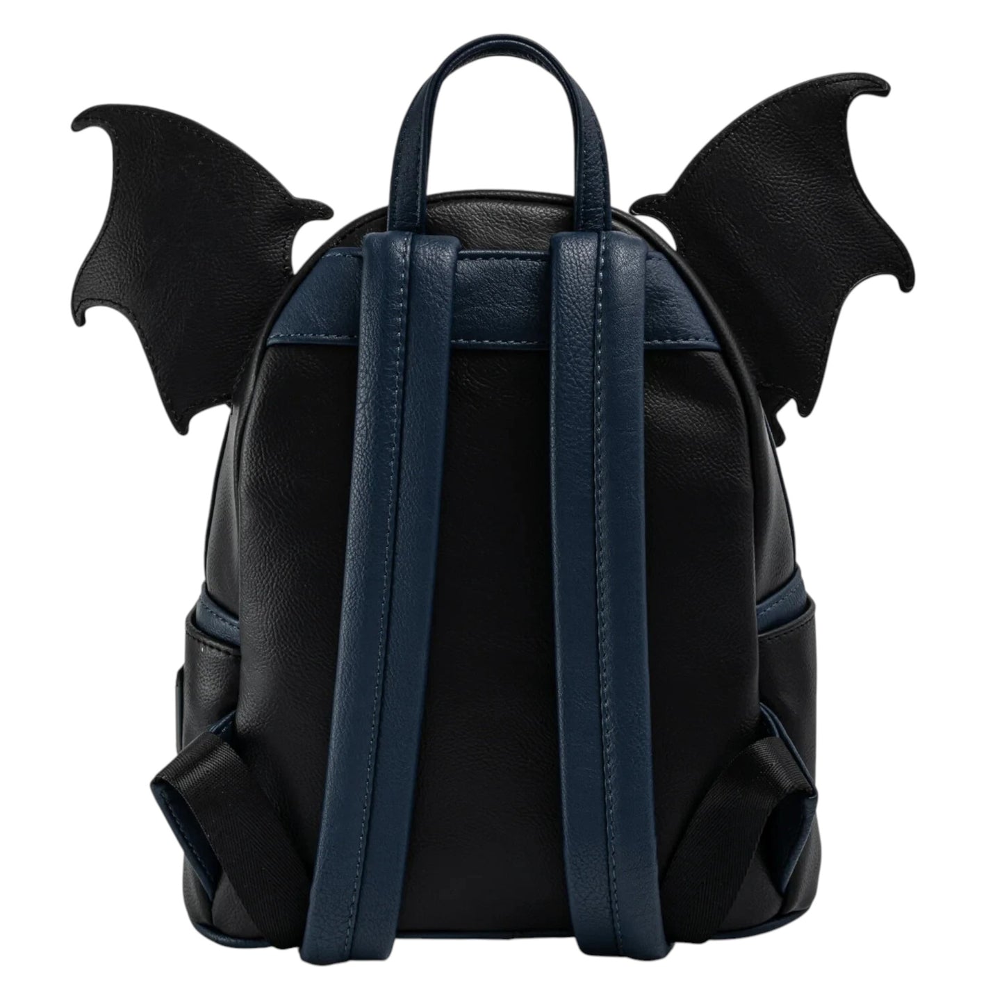 Black Loungefly Disney Villains Chernabog Cosplay Mini Backpack  with wings on a white background