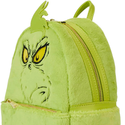 Loungefly New Dr Seuss Plush Grinch Light Up Cosplay Mini Backpack & Wallet Set