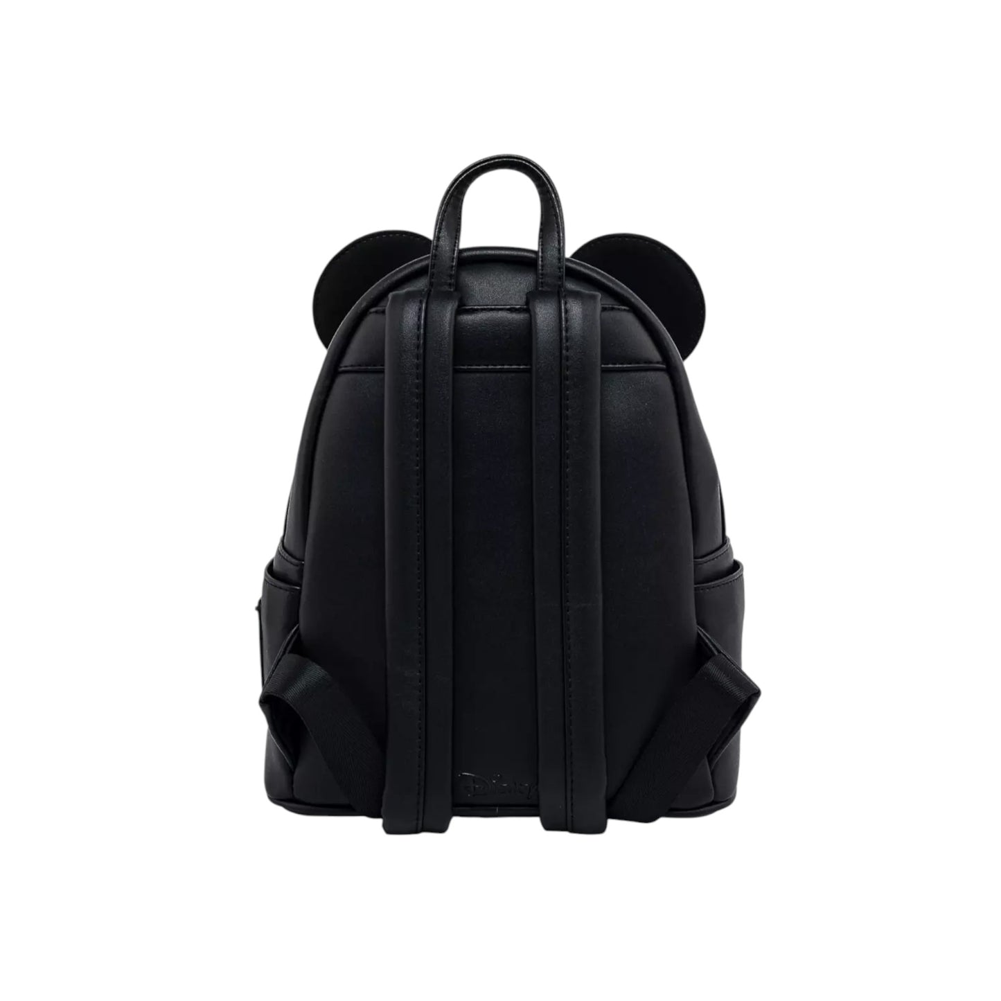 Black backpack with mouse ears on a white background