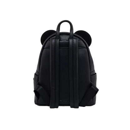 Black backpack with mouse ears on a white background