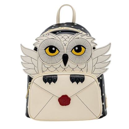 Backpack with  Hedwig Howler design and letter envelope on a white background