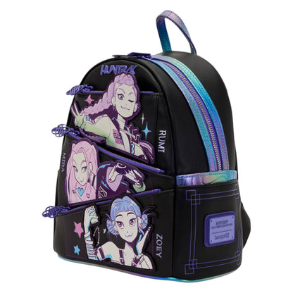 KPop Demon Hunters Huntr/x Mini Backpack with character designs on a white background