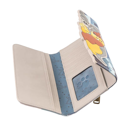 Beige wallet with paw print on a white background