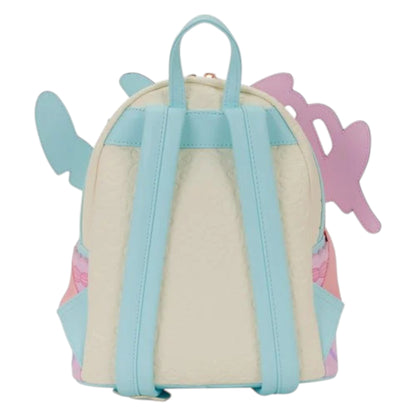 Backpack with pastel colors on a white background