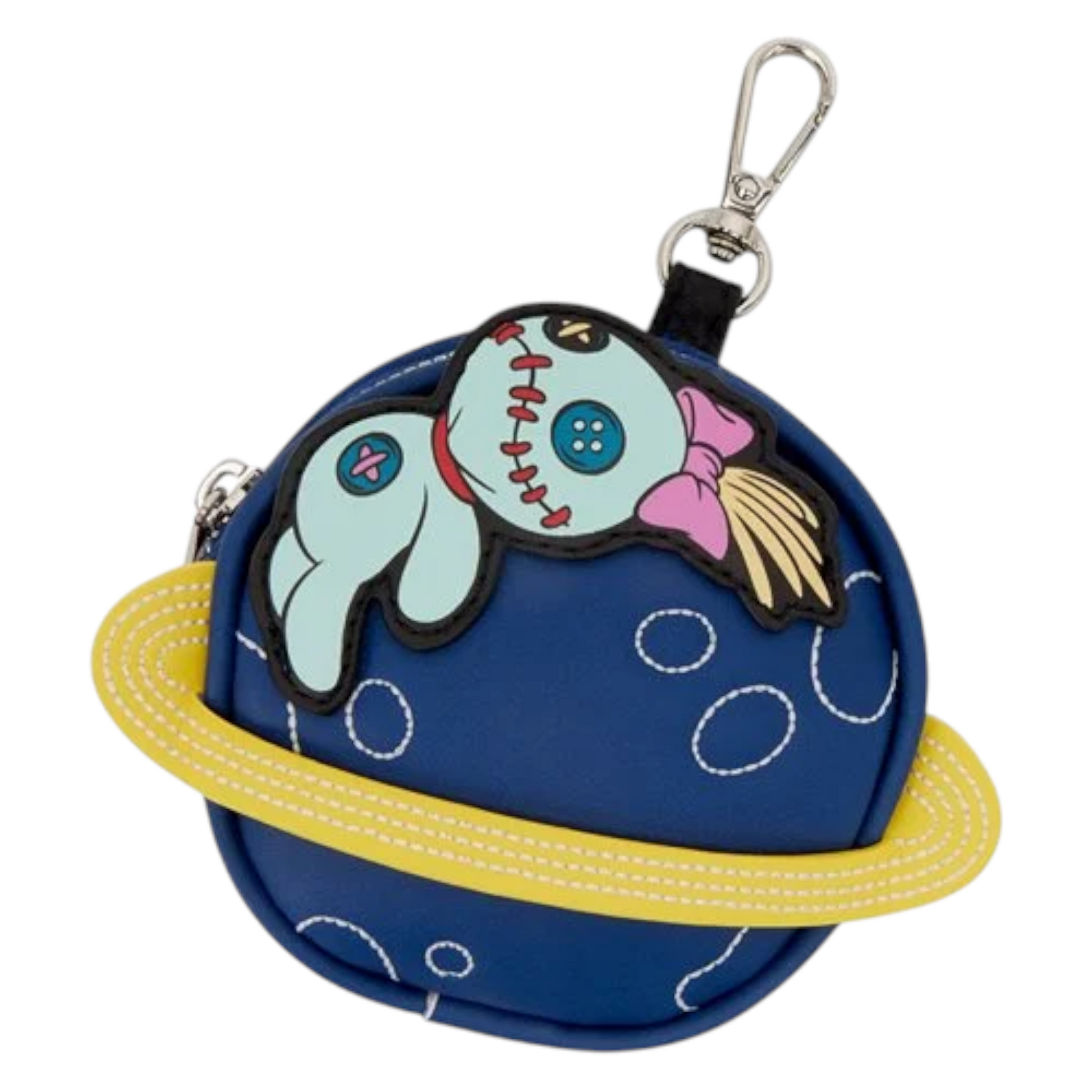 Colorful planet zipper charm on a white background