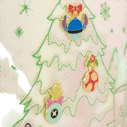 Loungefly Lilo and Stitch Holiday Tote Bag with Enamel Pins