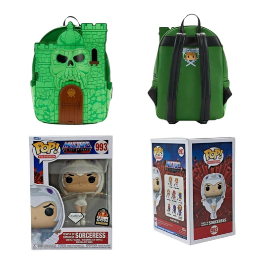 Loungefly Vault LACC He-Man Castle Grayskull Mini Backpack & The Sorceress Pop Bundle