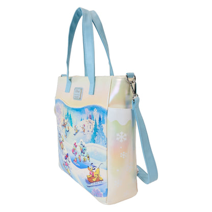 Tote bag with Disney Mickey & Friends Winter Wonderland character design on a white background