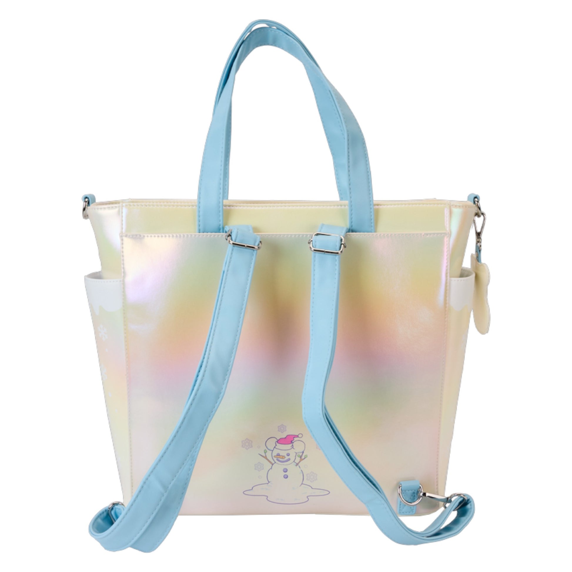 Mickey & Friends Winter Wonderland tote bag with a snowman character design on a white background