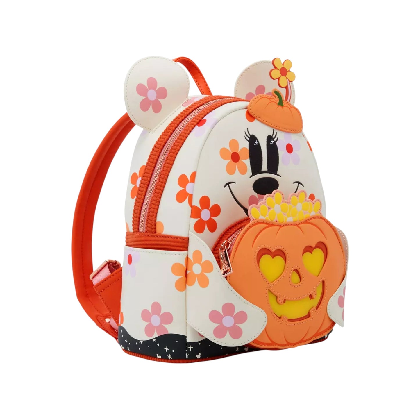 backpack with Mouse Floral Ghost character design on a white background